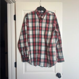 Izod Casual Plaid Shirt - Red, Blue, Gray, White